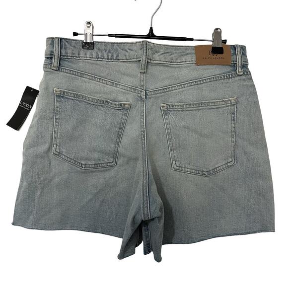 Lauren Ralph Lauren Womens High Rise Cutoff Denim Shorts Size 8 Light Wash NWT - Picture 2 of 8